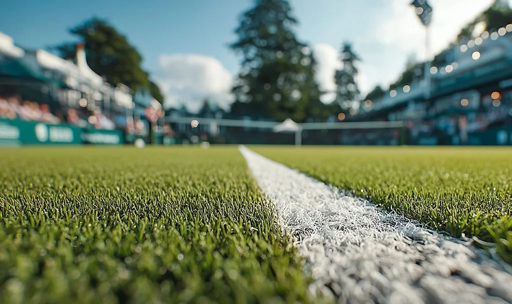 Gazon artificiel sur terrain de Tennis
