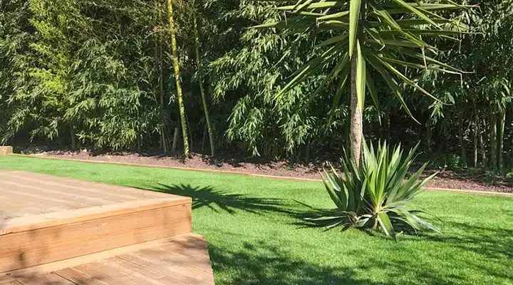 Bordures pour gazon synthétique 5 Délimiter la pose d'un gazon artificiel avant une haie de jardin